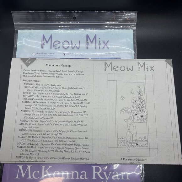 McKenna Ryan Meow Mix “A Purr-Fect Moment” Applique Quilt Sewing Pattern Uncut - Picture 6 of 6